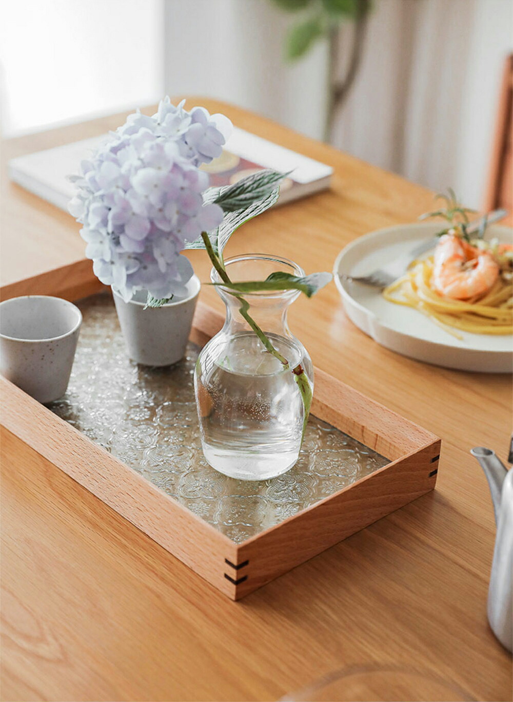 楽天市場】IwaiLoft 銘木 トレー ガラス ティートレー フローラガラス