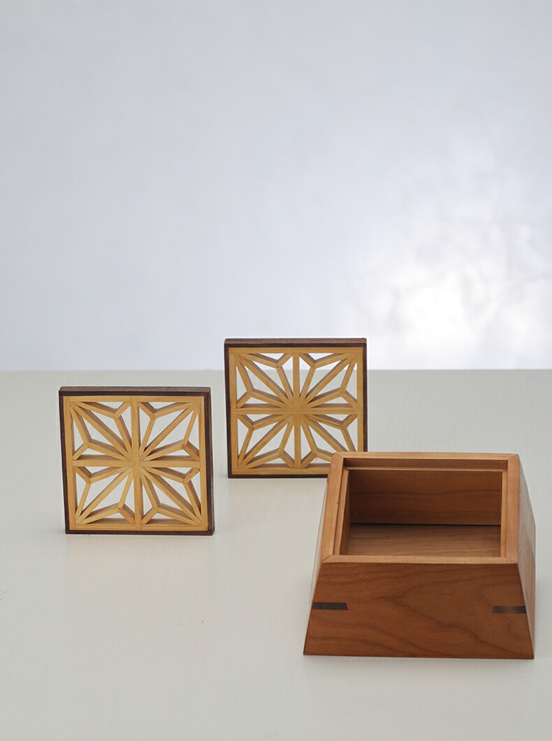 楽天市場】「葉っぱ」 格子状 組子 ウッドボックス 収納ケース 木製