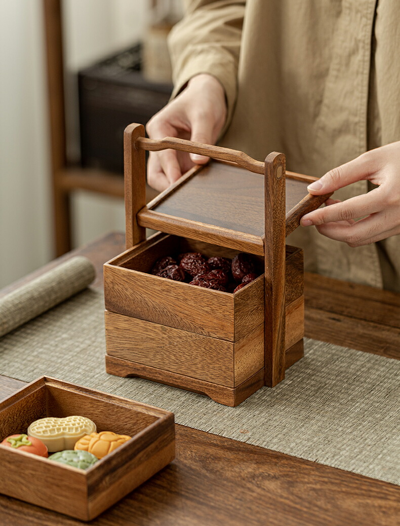 楽天市場】手提げ 収納ケース 収納ボックス ハンドル付き 三段 四角 漆