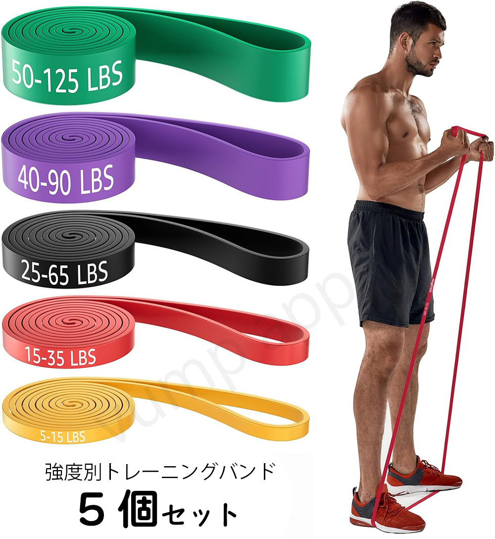 楽天市場】トレーニングチューブ 5本セット 強度別 懸垂 補助 アシスト