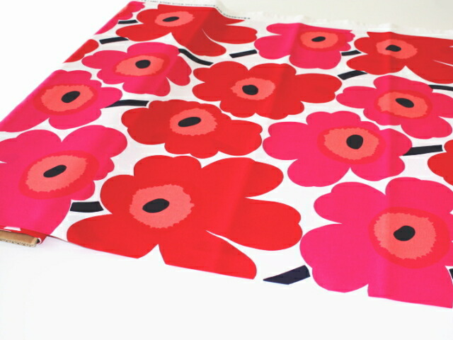 楽天市場】マリメッコ marimekko 生地 ピエニウニッコ レッド ピンク