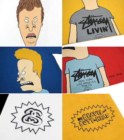 楽天市場】ステューシー STUSSY×BEAVIS & BUTT-HEAD Shocked Tシャツ