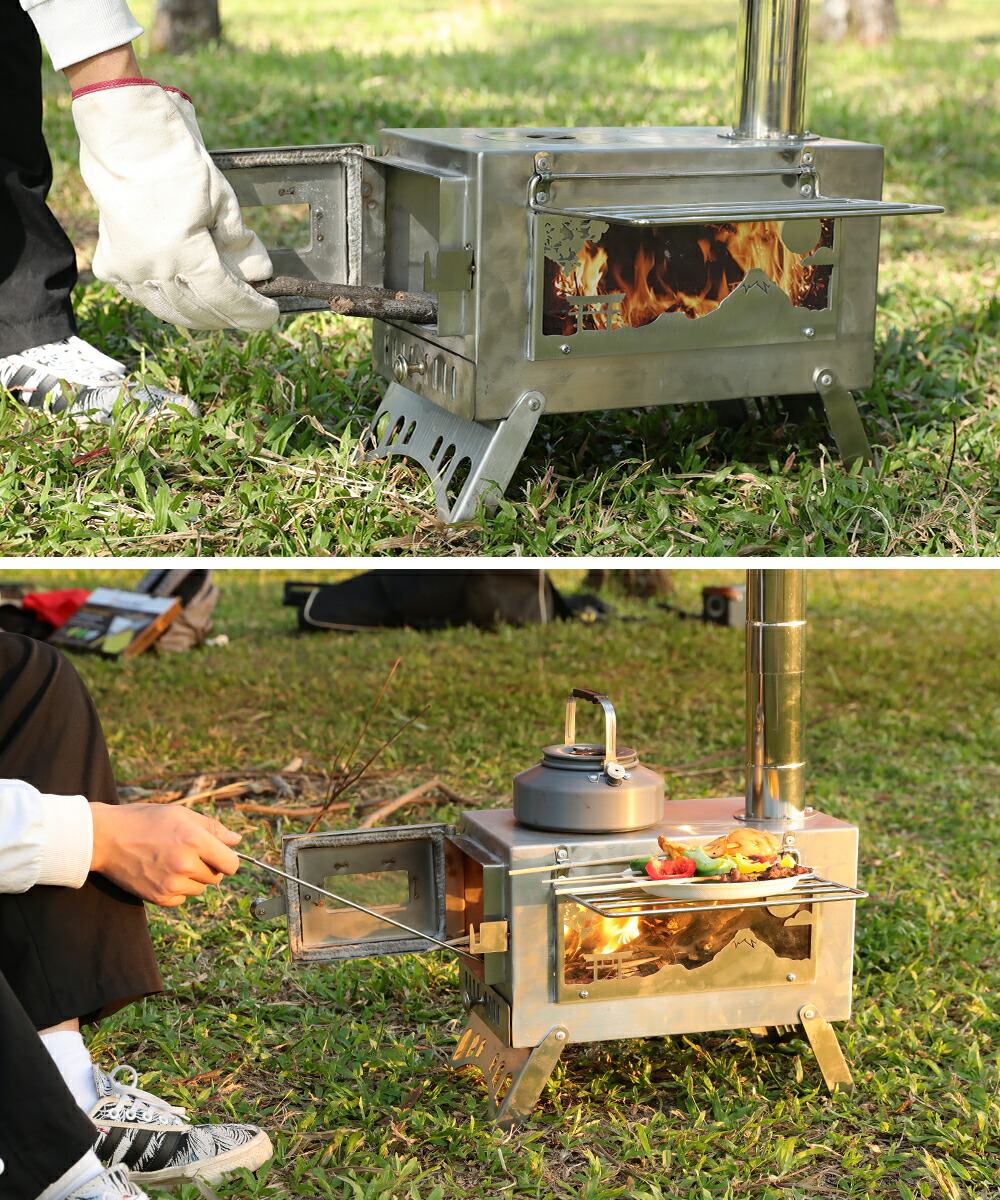 楽天市場】薪ストーブ ステンレス製 キャンプストーブ ストーブ コンロ