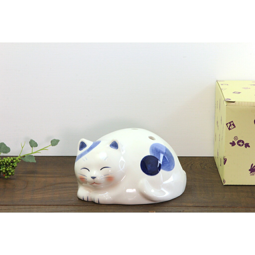 楽天市場】猫 蚊遣り 蚊取線香 うたたね猫 蚊取り線香入れ 陶器