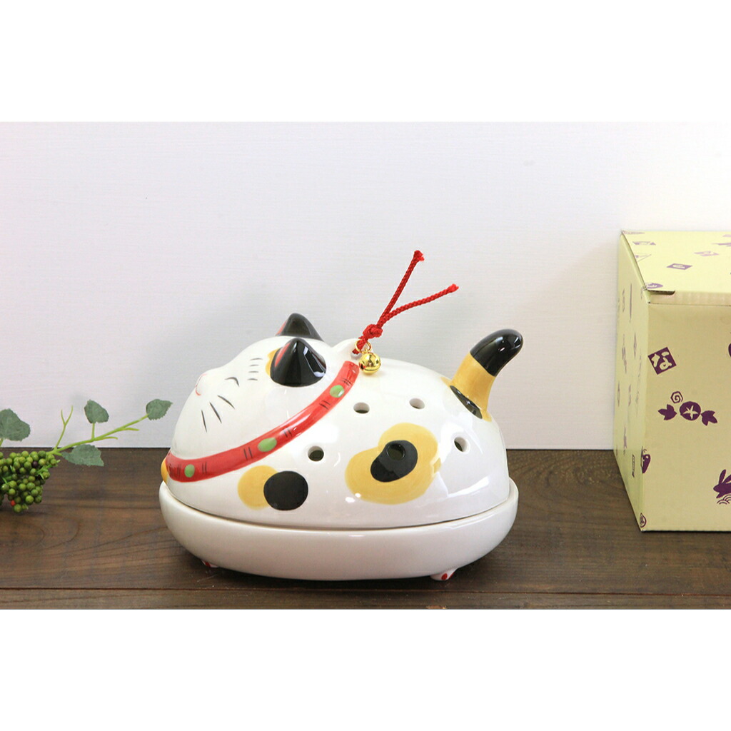 楽天市場】猫 蚊遣り 蚊取線香 幸せこいこい 蚊取り線香入れ 陶器