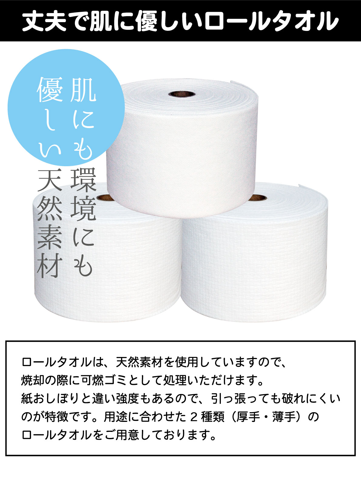 楽天市場】〈24ロール〉 ロールタオル おしぼりタオル 厚手 30m 24