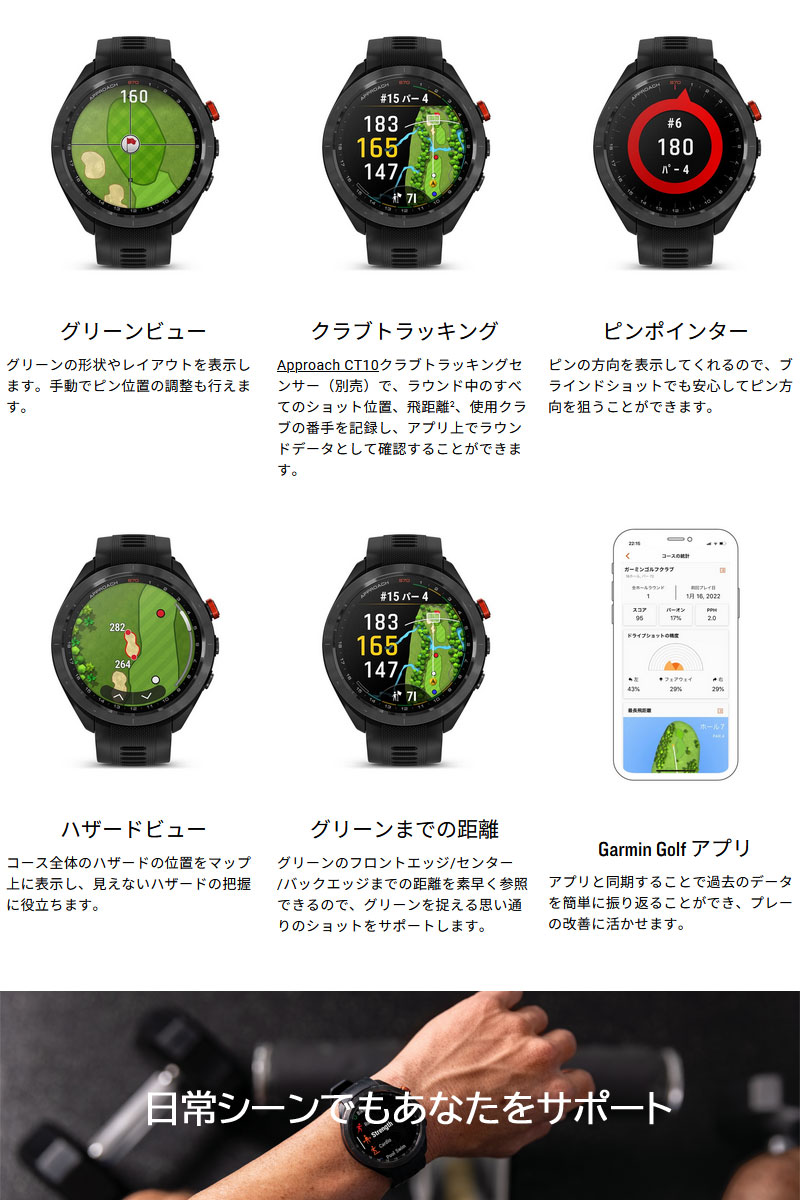 楽天市場】ゴルフウォッチ ガーミン GARMIN Approach S70 47mm Black