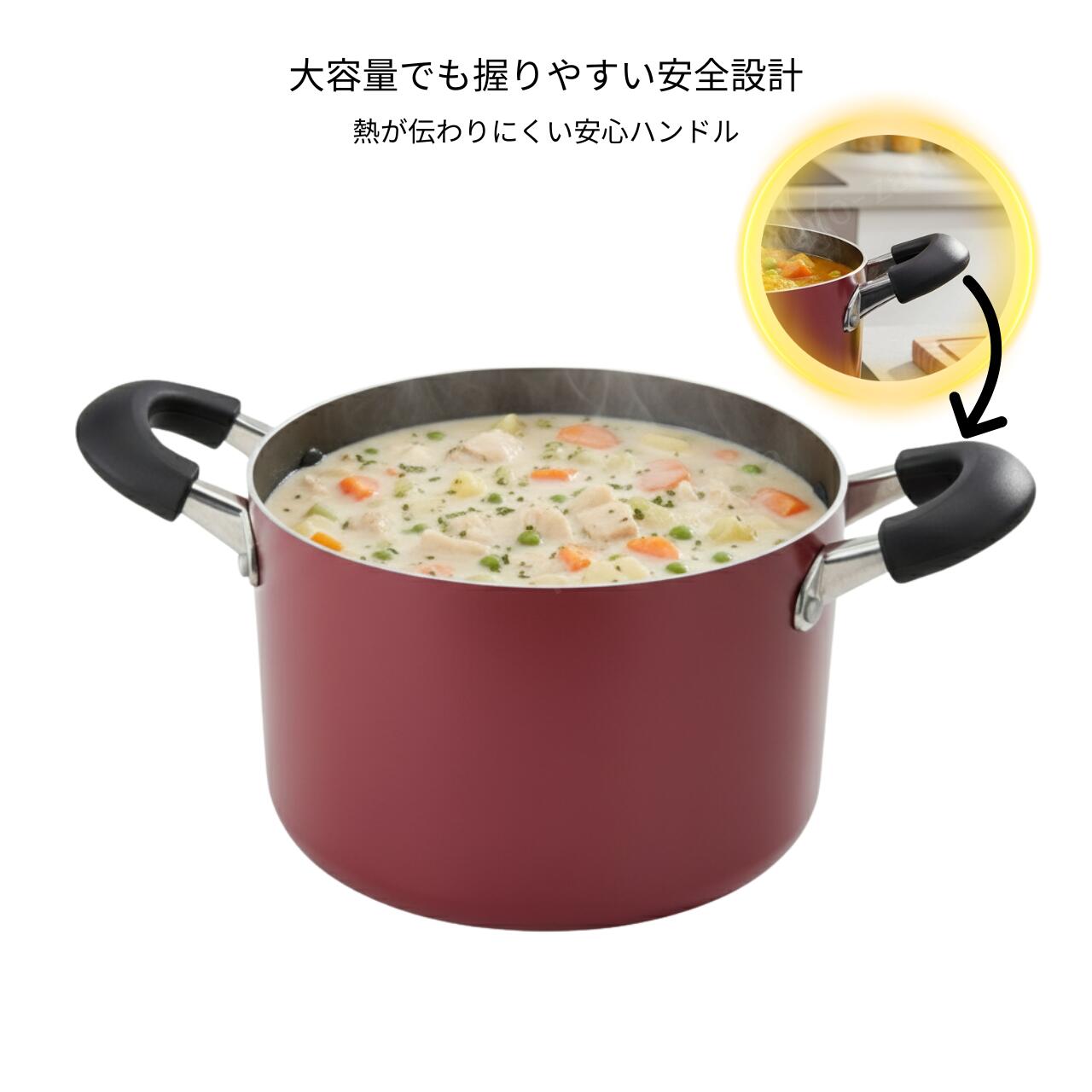 楽天市場】寸胴鍋 22cm IH対応 フッ素加工【ダイキンSilkware】ガラス