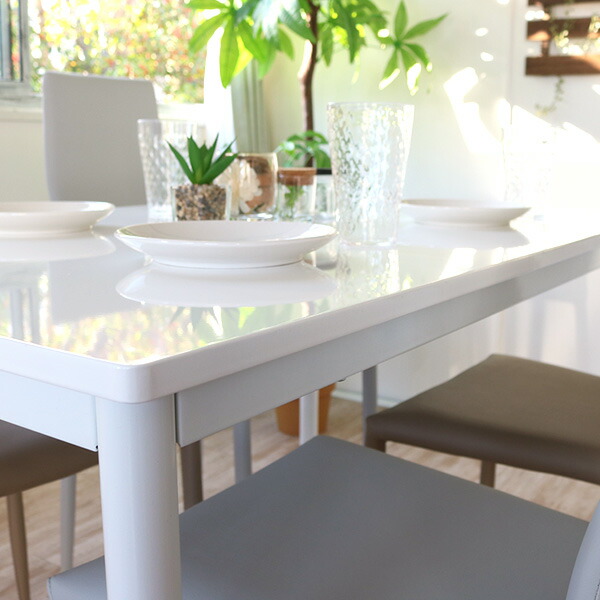 楽天市場】ダイニングテーブル 120 白 ホワイト 4人掛け 4人用 鏡面