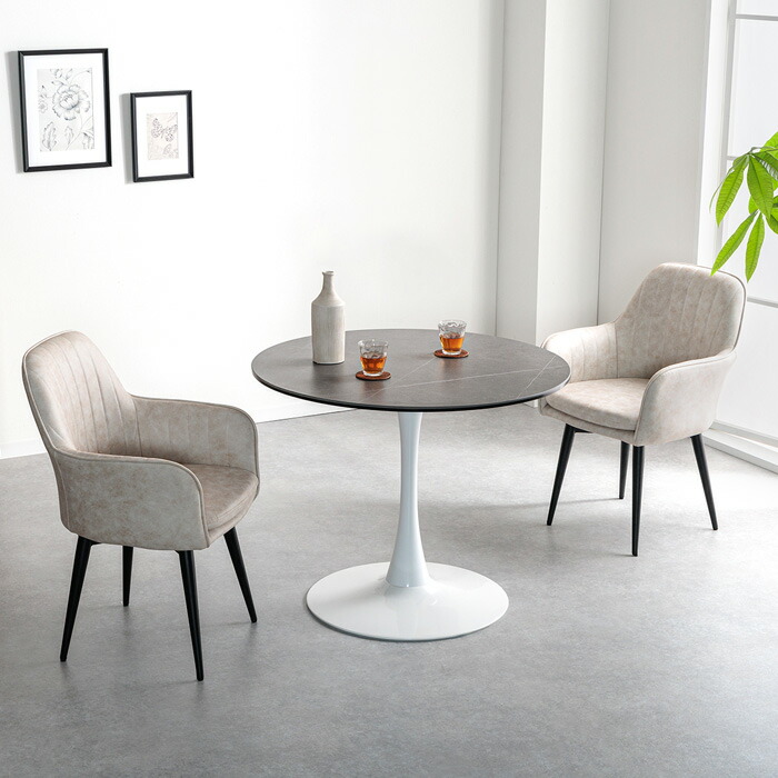 楽天市場】セラミック ダイニングテーブル 丸 2人用 90cm 丸テーブル