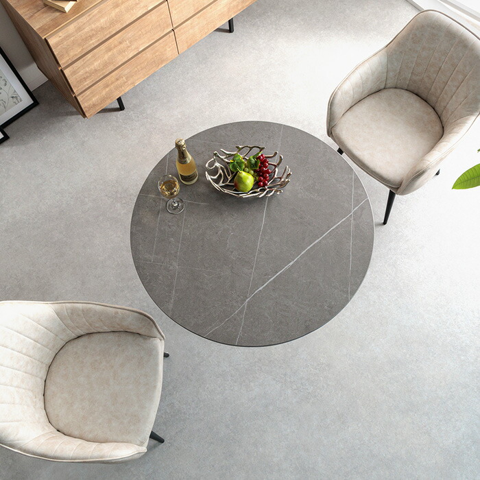 楽天市場】セラミック ダイニングテーブル 丸 2人用 90cm 丸テーブル