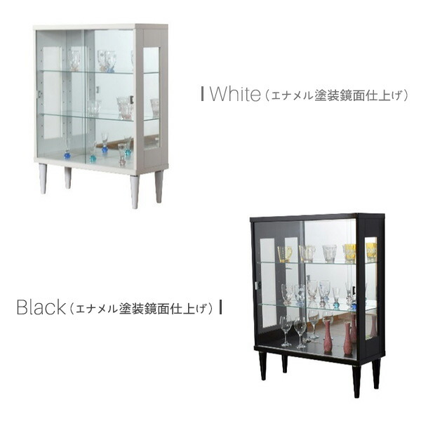 楽天市場】コレクションケース 幅75cm 背面ミラー ガラス 脚付き 鍵