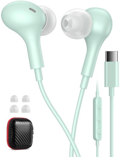 楽天市場】タイプcイヤホン有線マイク付き磁気収納カナル型対応