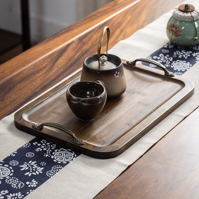 楽天市場】送料無料 トレー 天然木製 竹製 丸盆 カフェトレー 木目