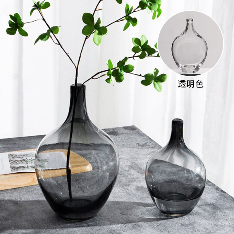 楽天市場】ガラス 花瓶 フラワーベース ベース 曲線 透明色 高さ20cm
