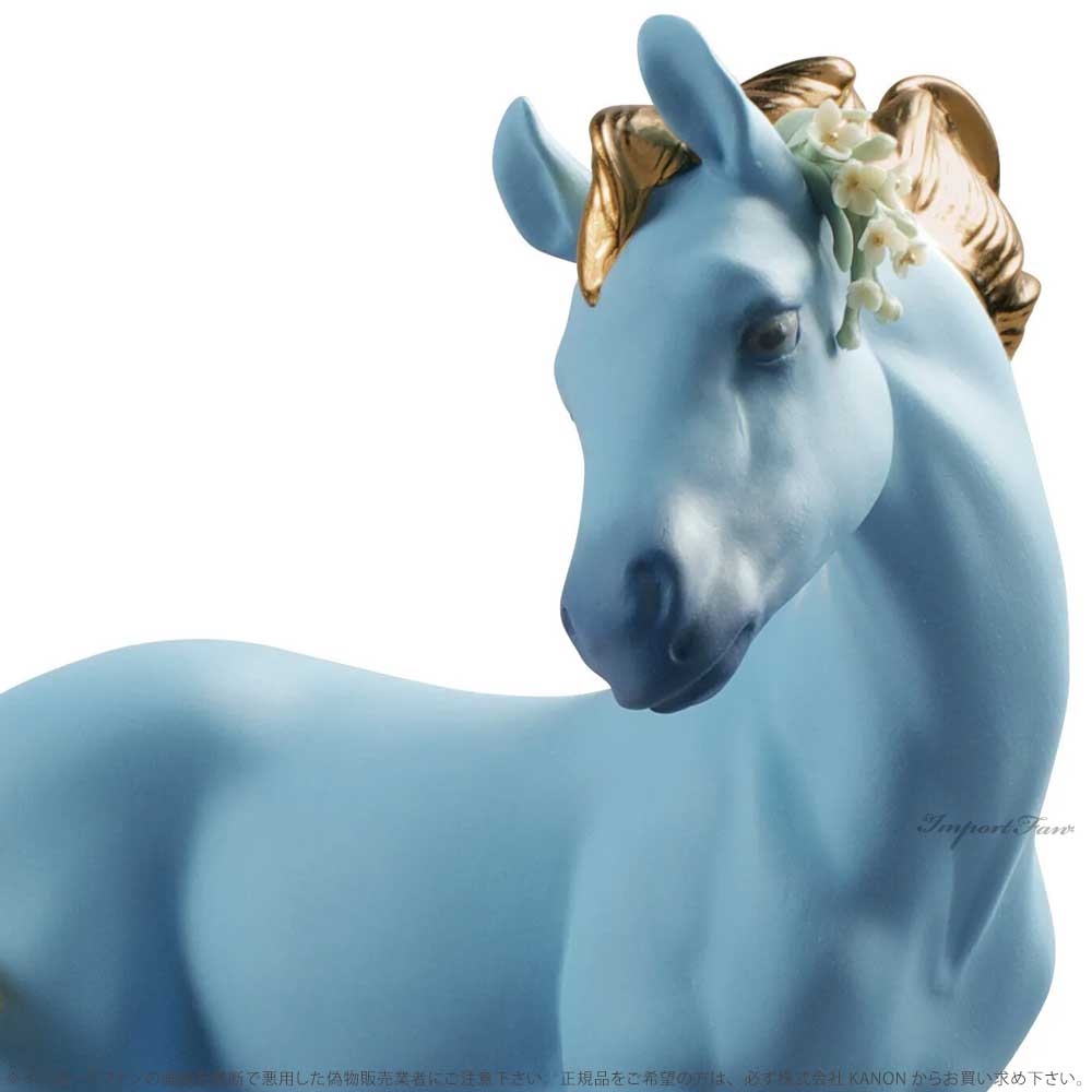 楽天市場】リヤドロ 午 幸運 馬 ウマ ブルー 世界限定制作数1888体