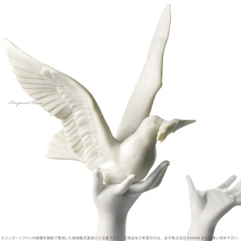 楽天市場】リヤドロ 平和を求めて 鳩 ハト マットホワイト 裸婦 置物