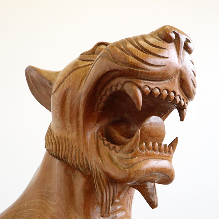 楽天市場】置物 トラ 大きい 木彫り オブジェ 動物 ディスプレイ