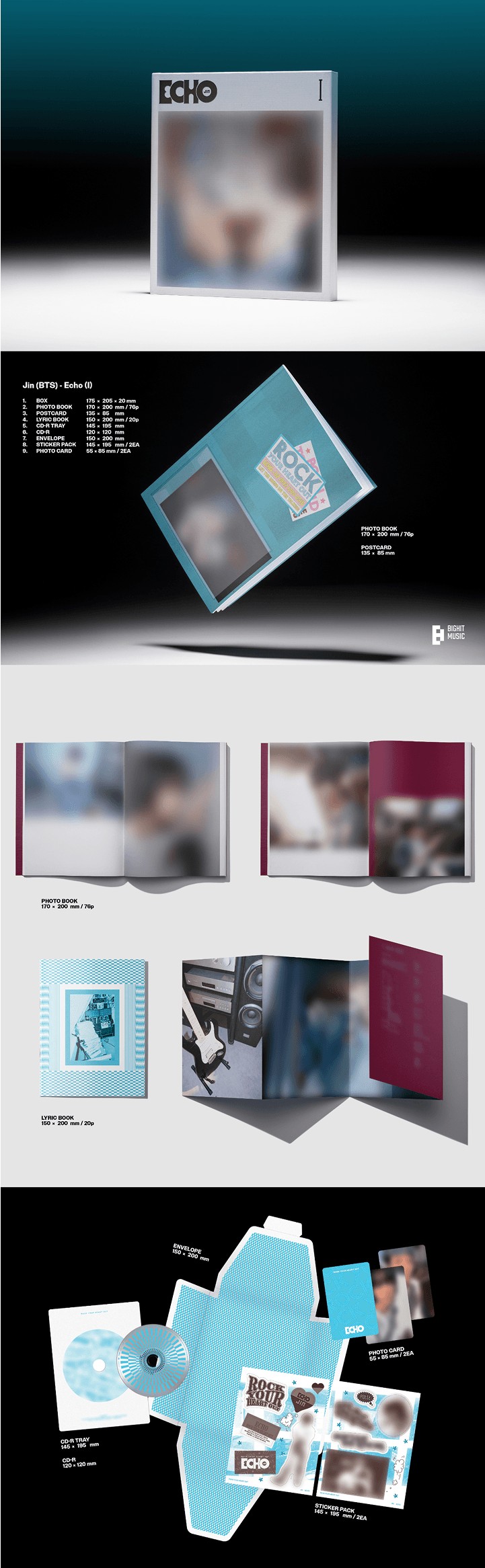 楽天市場】☆Weverse特典☆3種セット☆ JIN (BTS) - 「Echo」 一般盤