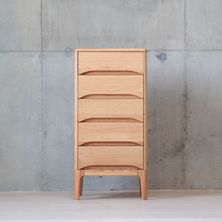 楽天市場】チェスト オーク無垢材 40cm 5段 タンス 幅40 高さ80 ～ 高