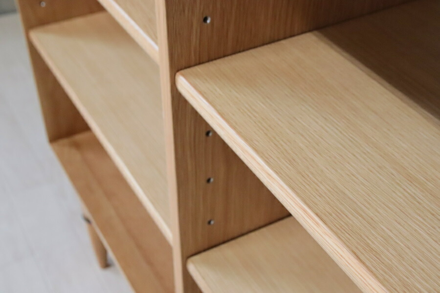 楽天市場】オープン棚 120 オーク 無垢材 飾り棚 ブックシェルフ 天然