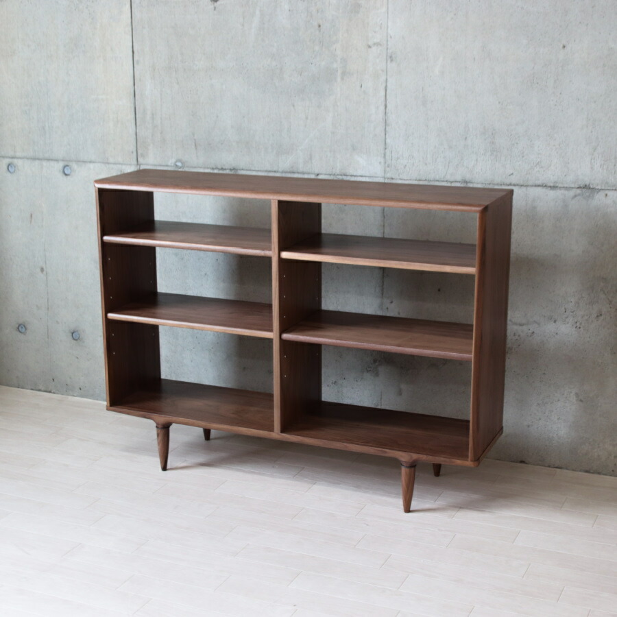 楽天市場】オープン棚 120 ウォールナット 無垢材 飾り棚 ブック