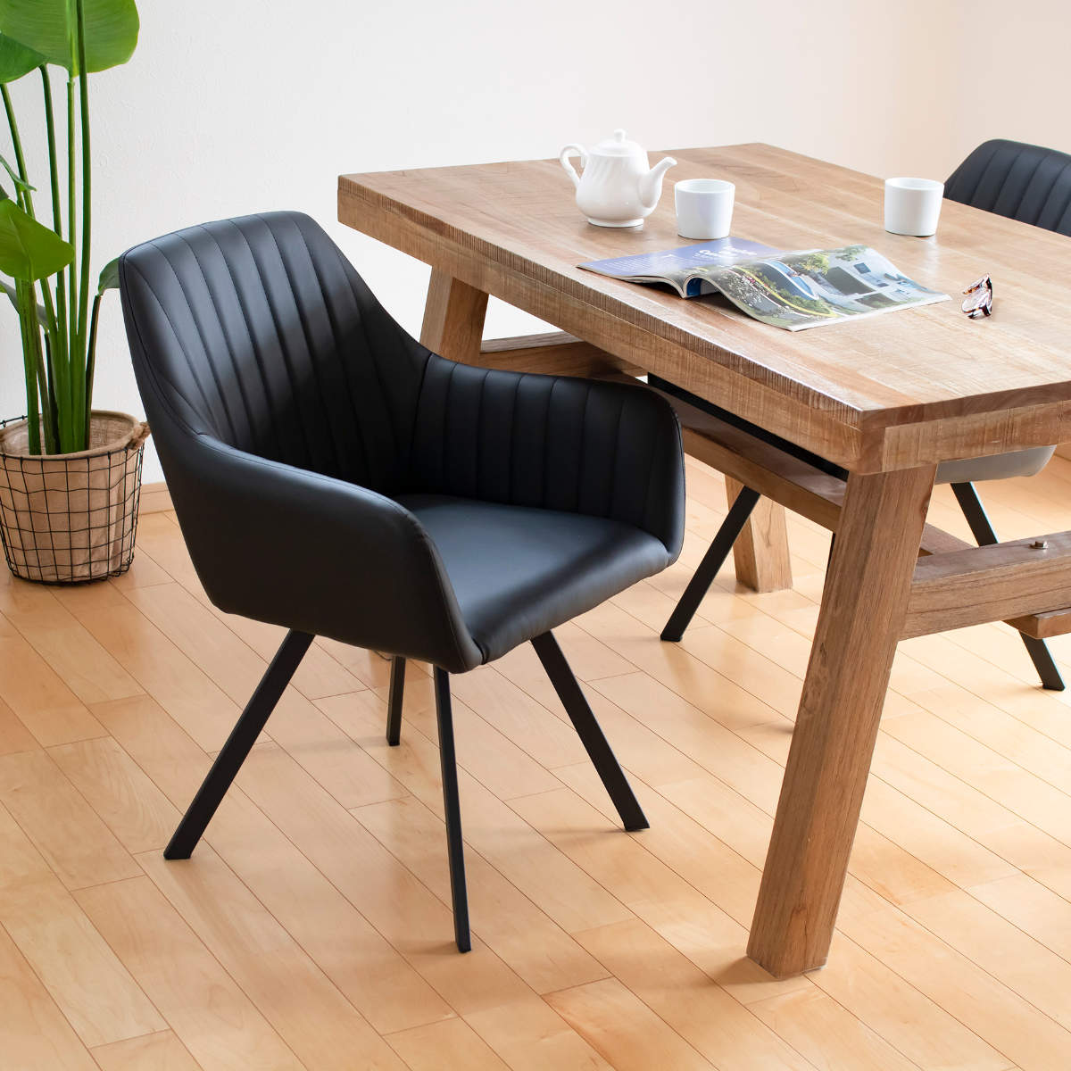 楽天市場】チェア 座面高42cm ひじ掛け レザー調 ヴィンテージ調