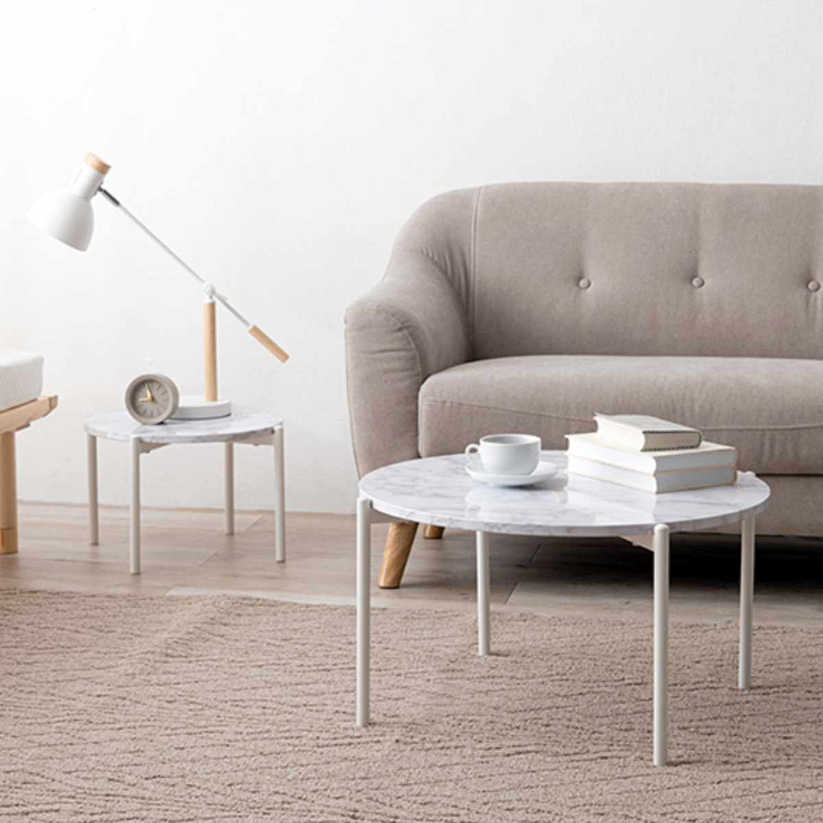 楽天市場】ネストテーブル 大理石調 丸型 （ 送料無料 2個セット 丸