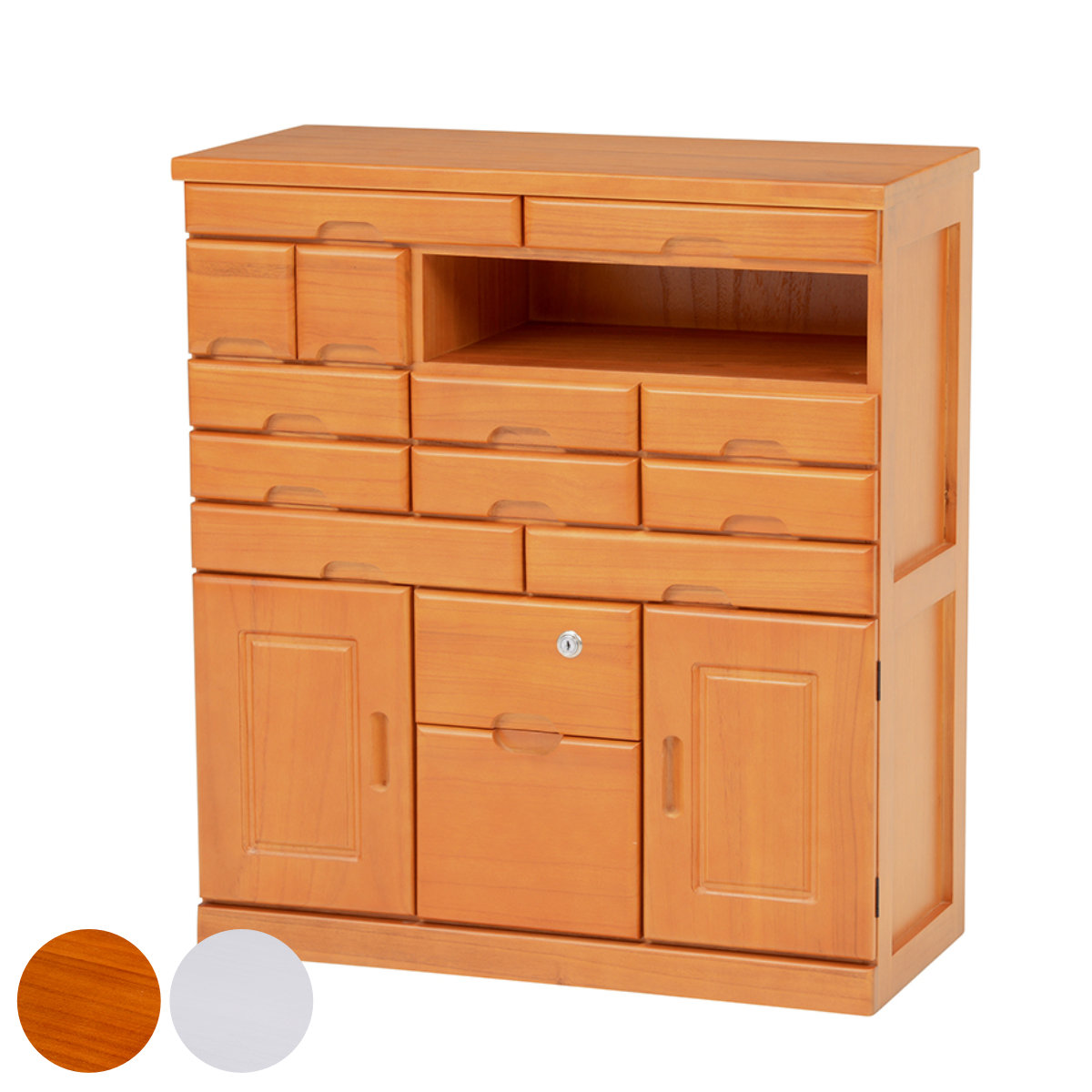 楽天市場】FAX台 電話台 幅70cm 多段引出し 鍵付き 天然木 完成品