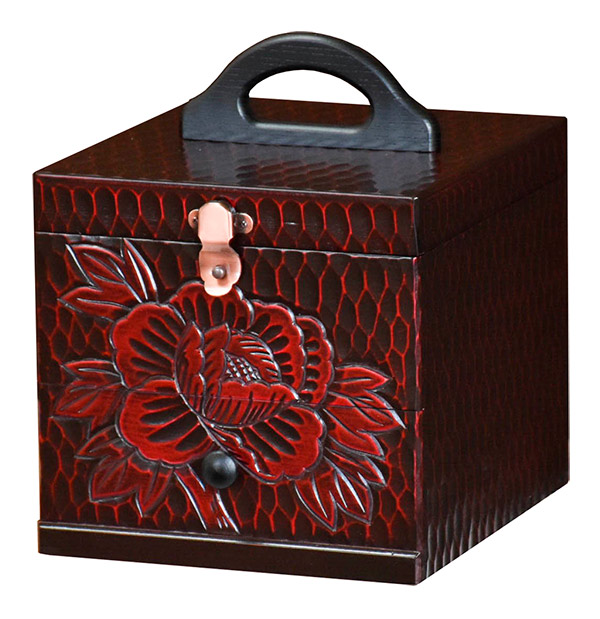 楽天市場】メイクボックス 幅23cm ミラー付き 小町 鎌倉彫 手彫り 収納