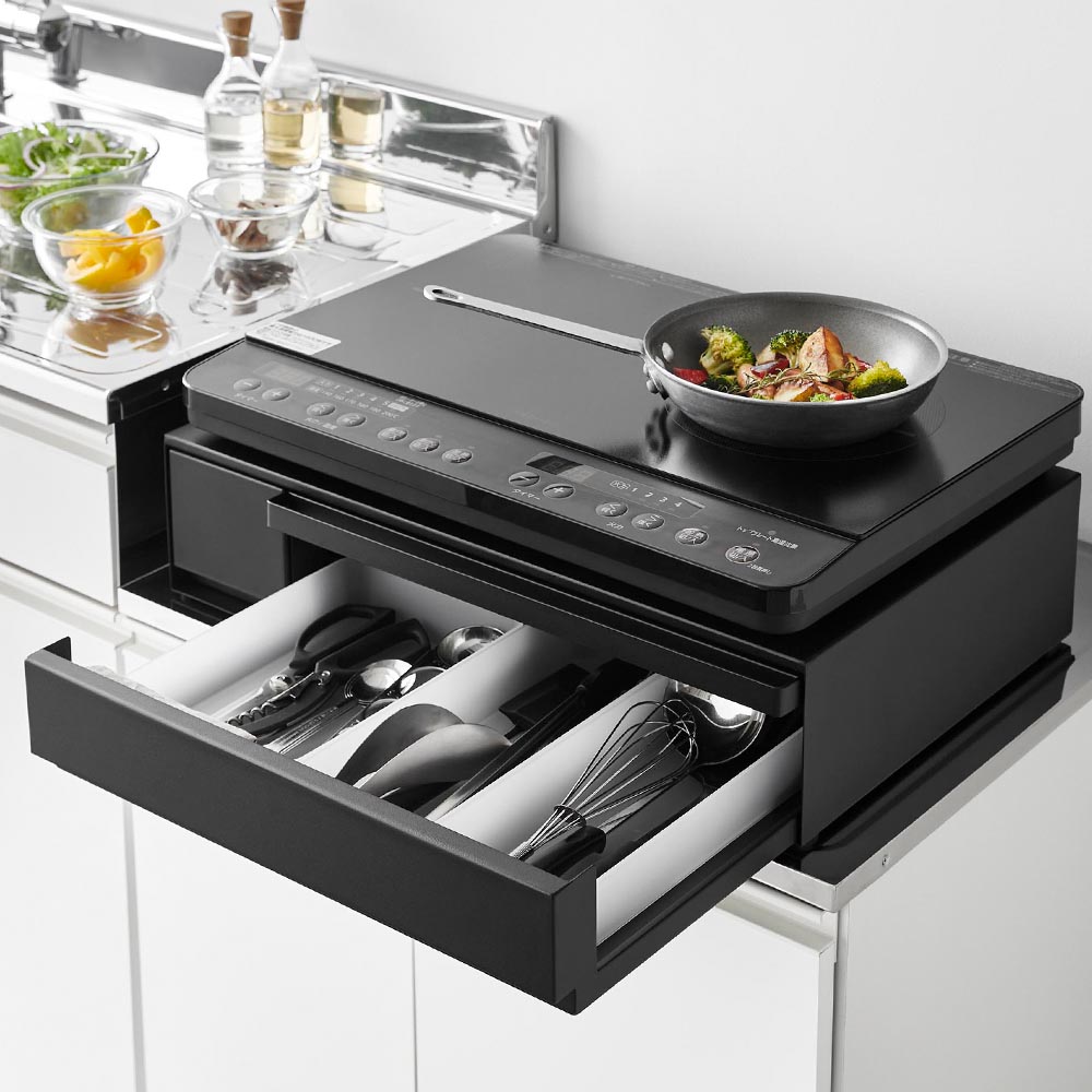 楽天市場】【新商品!】 IHクッキングヒーターラック 引き出し&スライド