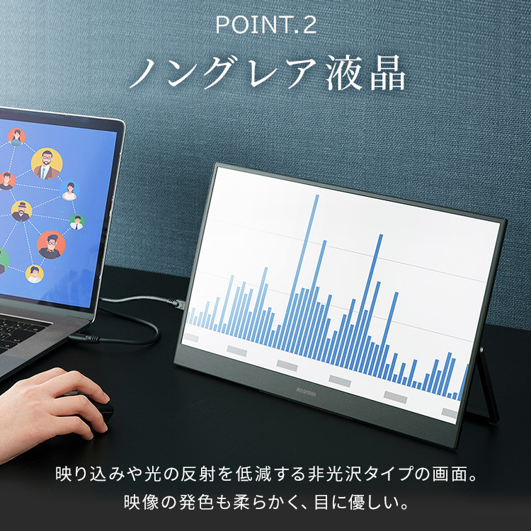 楽天市場】モニター モバイルモニター 15.6インチ アイリスオーヤマ