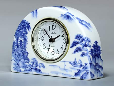 楽天市場】九谷焼 置き時計 S 染付山水 時計 置時計 おしゃれ