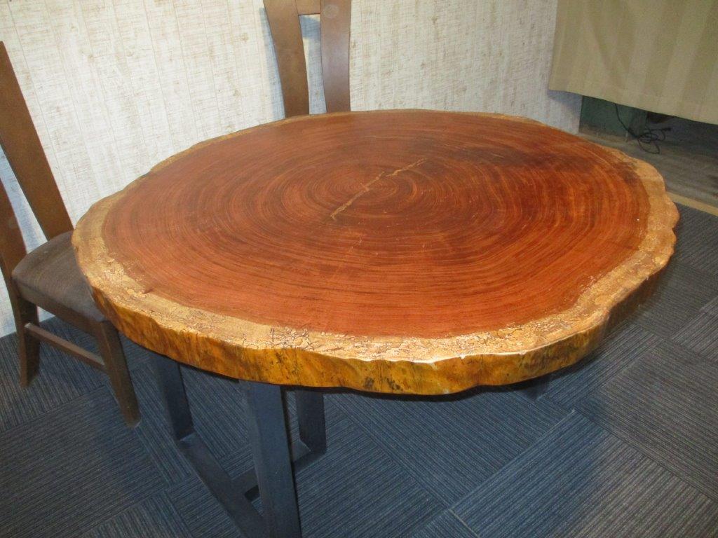 楽天市場】# 1216□ ブビンガ 丸テーブル 輪切り 一枚板 ダイニング