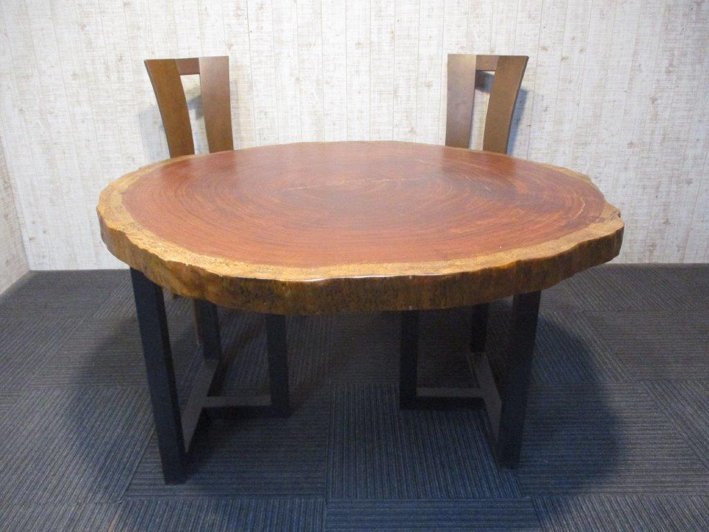 楽天市場】# 1216□ ブビンガ 丸テーブル 輪切り 一枚板 ダイニング