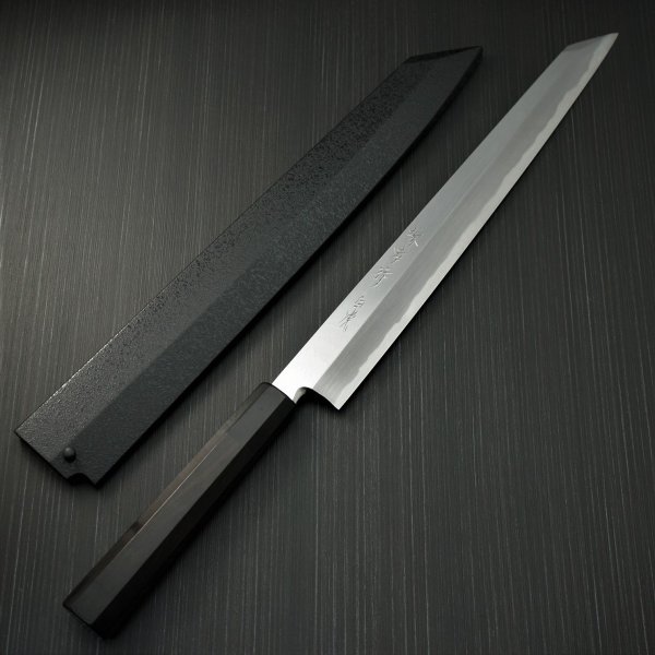 楽天市場】包丁 柳刃 切付柳刃 270mm 白一鋼 白虎 堺孝行 黒石目鞘