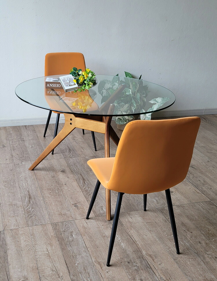 楽天市場】【全品P5倍＆10％OFF】 円形 ガラスダイニングテーブル 3点