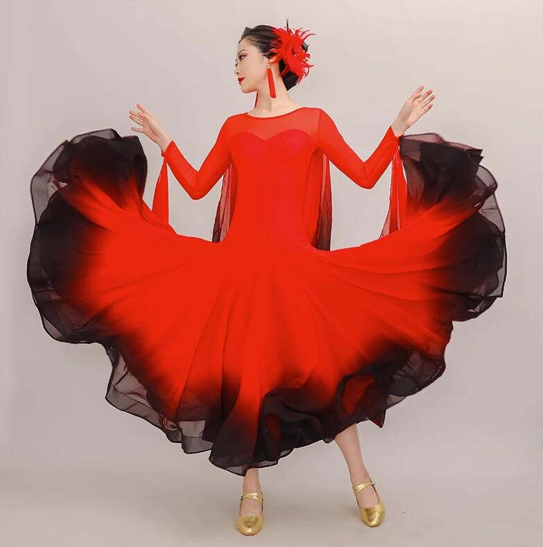 楽天市場】モダンドレス グラデーション 赤黒 モダンダンス ドレス