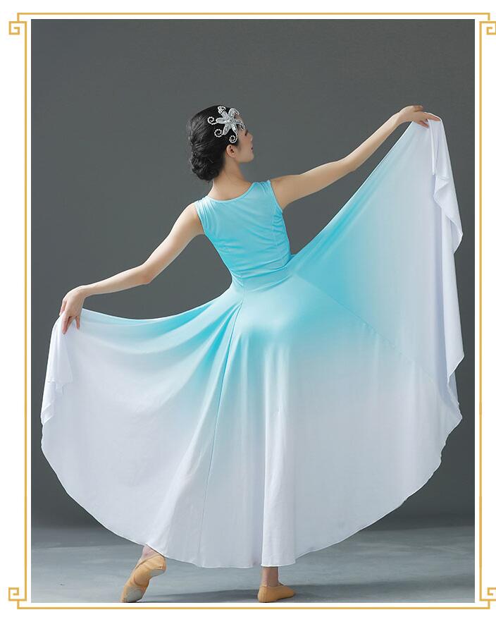 楽天市場】モダンドレス グラデーション 広がる ワンピース ロング丈