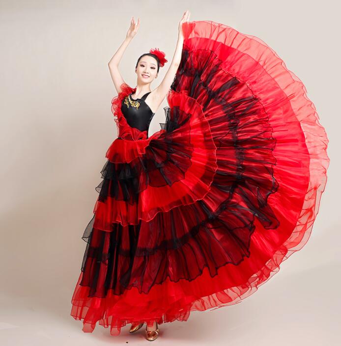 楽天市場】フラメンコワンピース 大きい裾 モダンドレス チュール