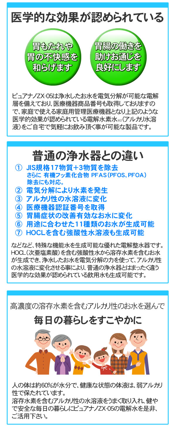 楽天市場】水素水生成器 アルカリイオン整水器 【日本製】ピュアナノZX