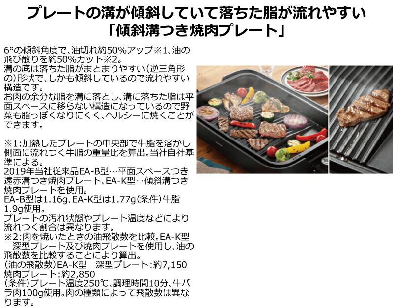 楽天市場】【無料3年保証】[EA-KK30-BA] ホットプレート やきやき 象印