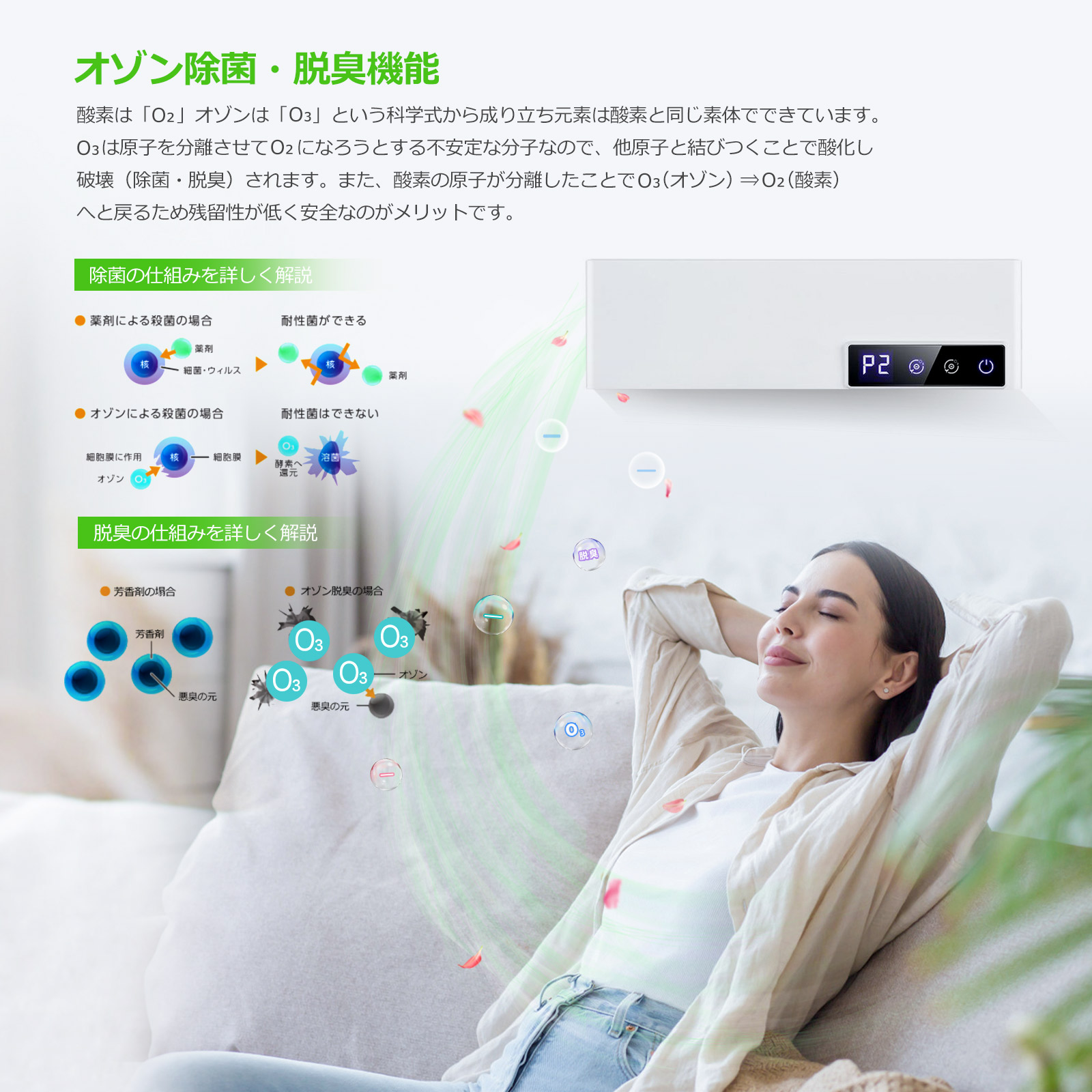 楽天市場】【楽天スーパーSALE 10%OFF】オゾン脱臭機 マイナスイオン