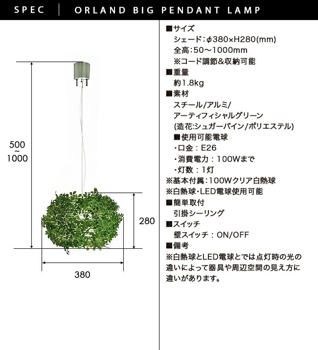 楽天市場】ORLAND BIG オーランド ビッグ ペンダントライト 北欧 1灯