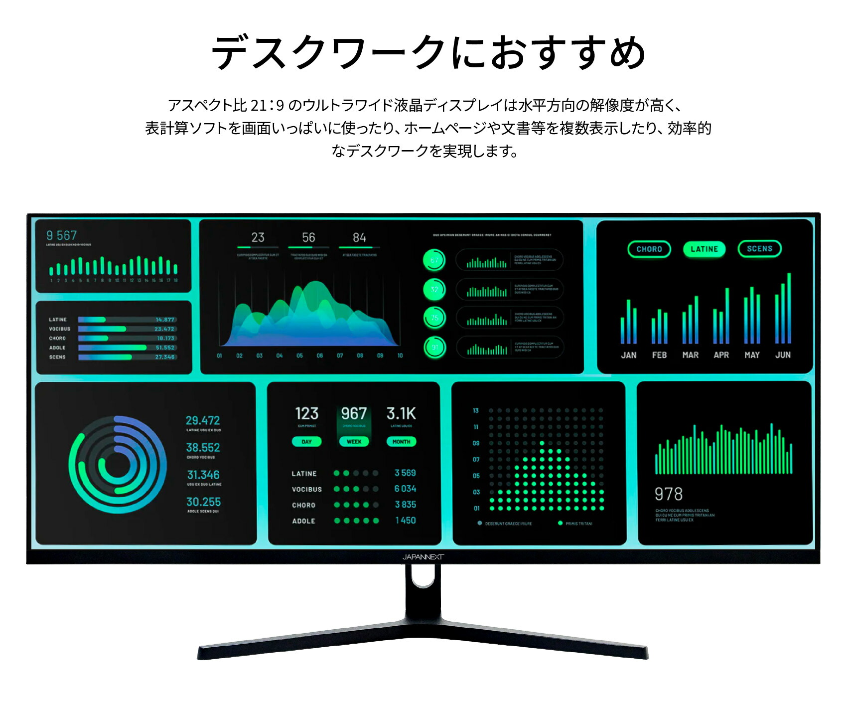 楽天市場】JAPANNEXT 34インチIPSパネル UWQHD(3440x1440)解像度