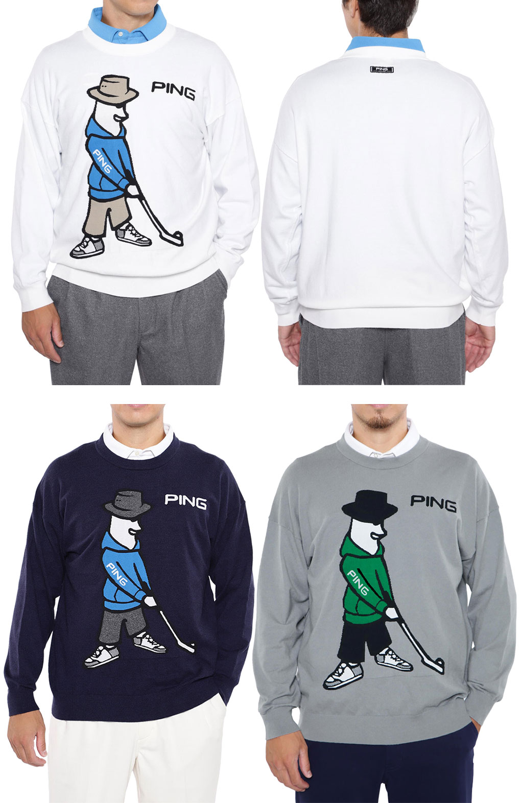 楽天市場】ピン PING Mr.PINGジャガードクルーネックニットプル