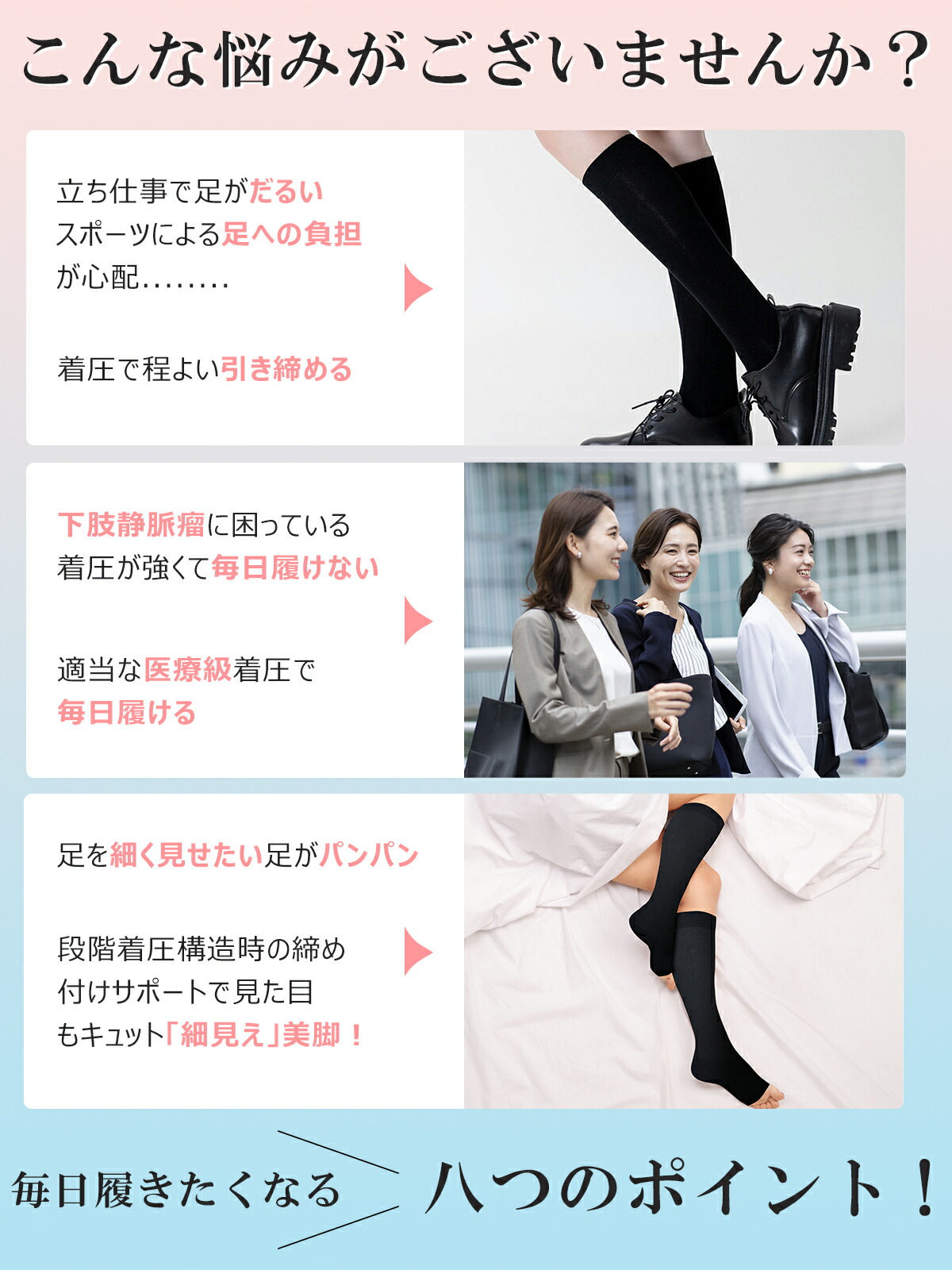 楽天市場】着圧 ソックス リンパケア ひざ下つま先なし 弾性 着圧