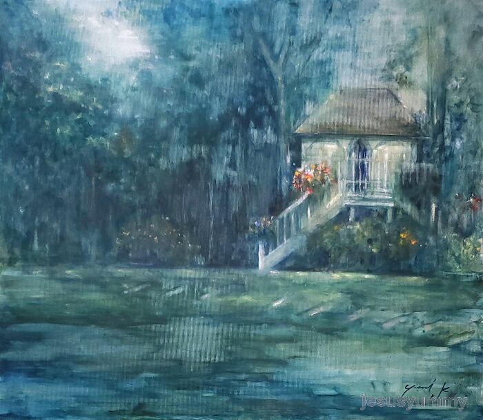 楽天市場】絵画 「愛の空間」 水彩/パステル キャンバス 作品 原画