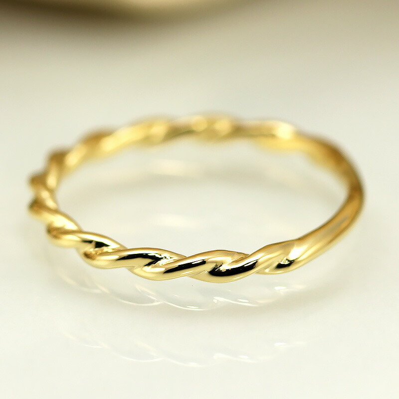 楽天市場】K18 地金 リング Twist ツイスト ジガネ 指輪 ホワイト