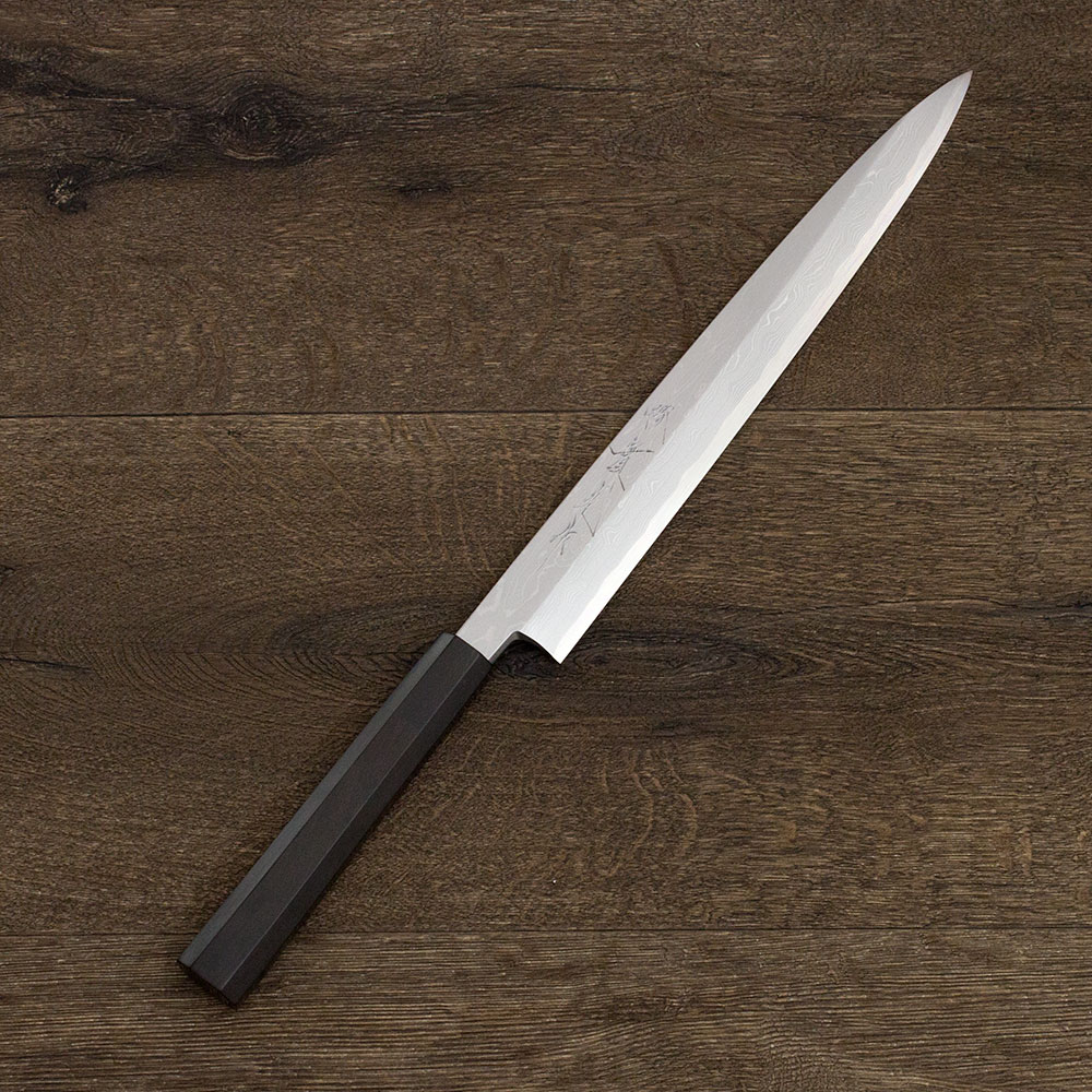 楽天市場】青一 ダマスカス 黒檀 刺身 270mm 實光包丁(堺包丁) jk_h